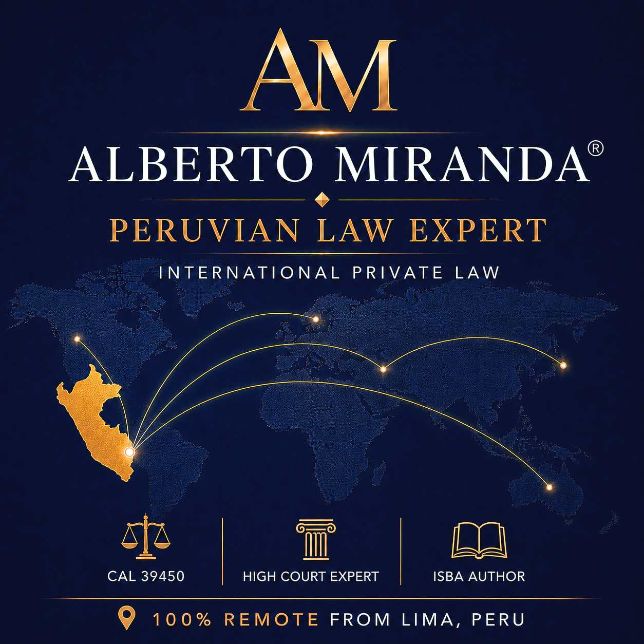 Dr. Alberto Miranda – Peruvian Law Expert | International Private Law & Cross-Border Matters Logo